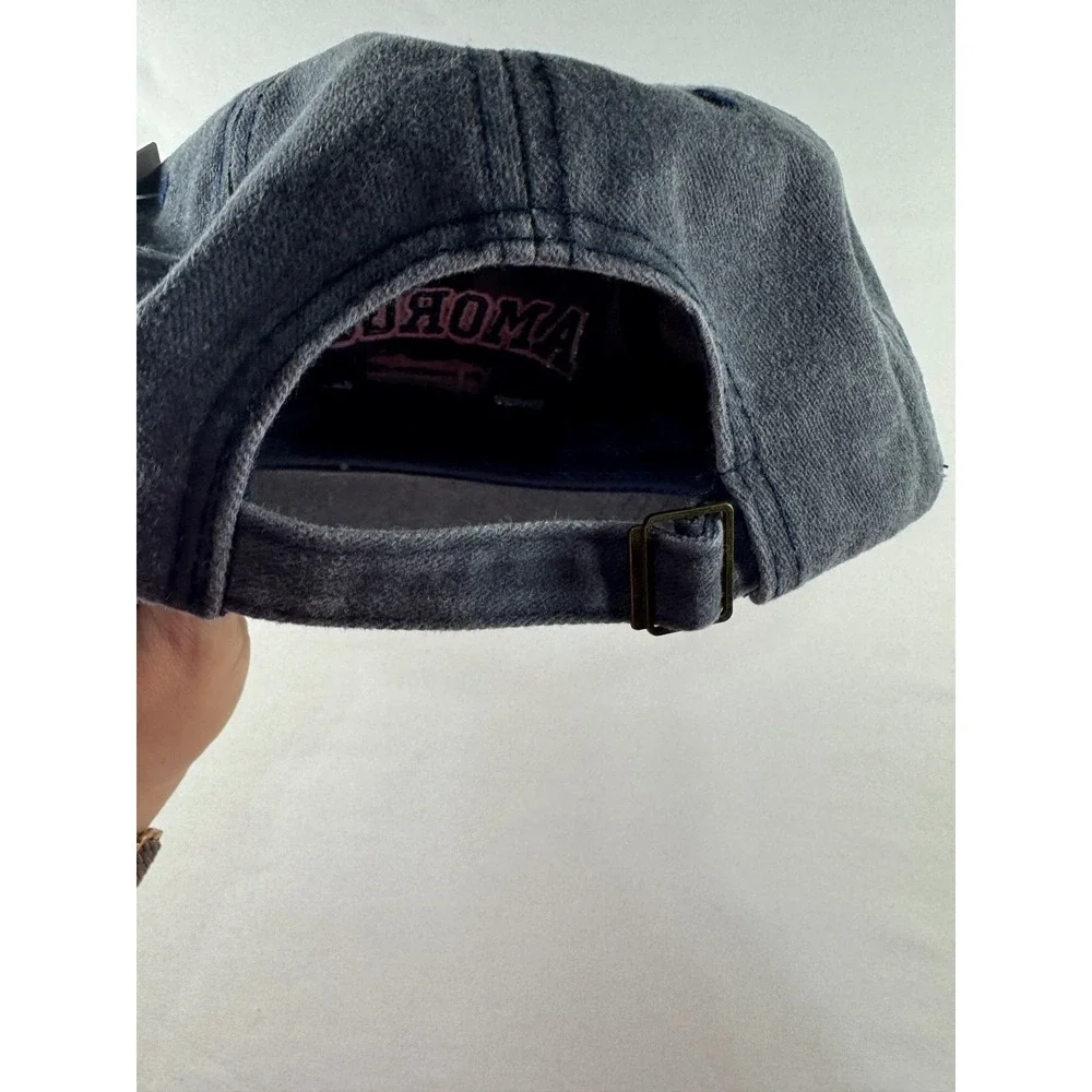 Interhat 1989 Amorgos Greece Washed Blue Embroidered Baseball Cap Hat New